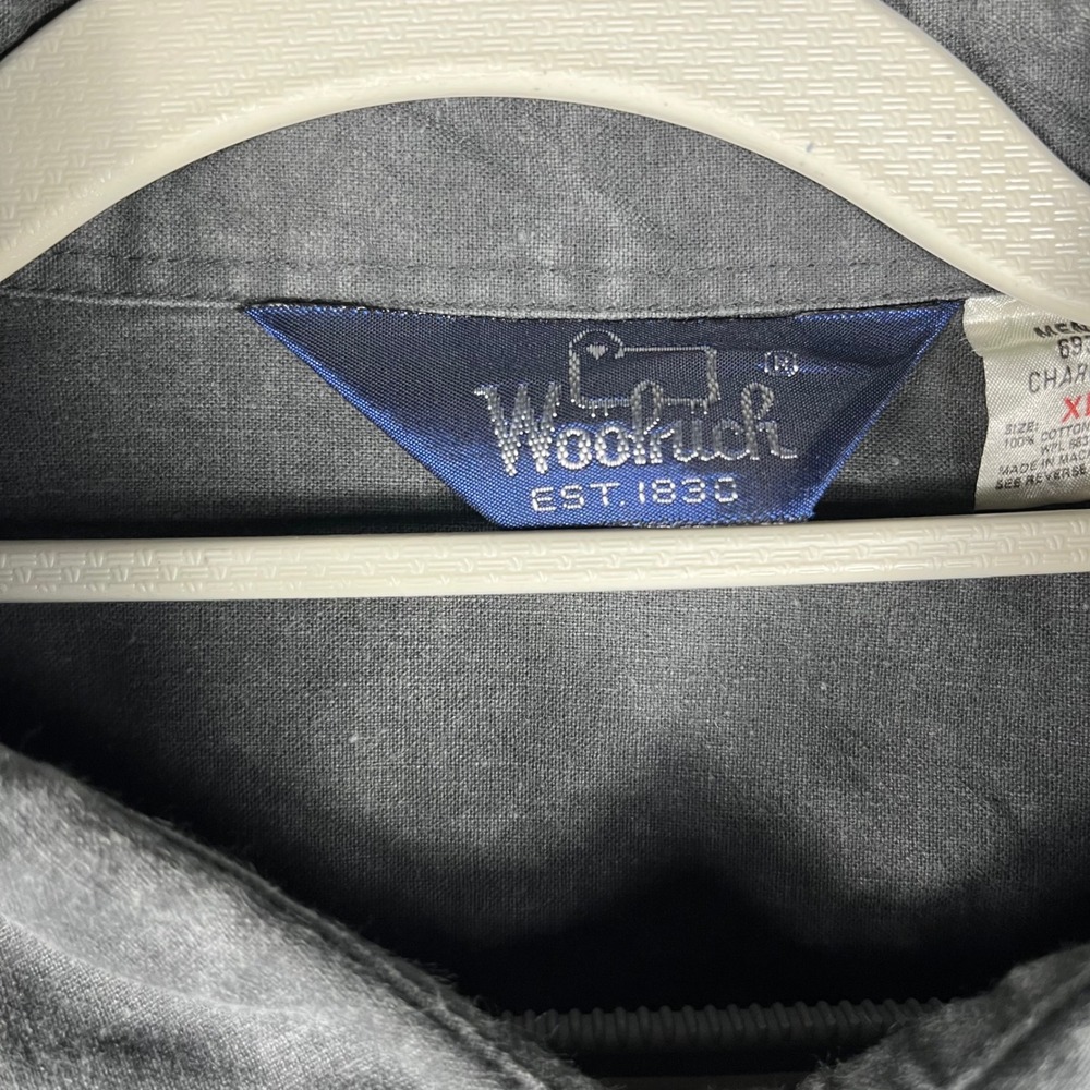 Woolrich‎ Button Down Shirt Mens XL Charcoal Gray Cotton Canvas Utility 6935 - Picture 4 of 7